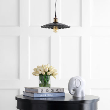 Lotus 12.25" Adjustable Metal LED Pendant - JONATHAN Y